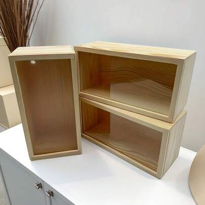 1ชิ้น กล่องเก็บของและแสดงผล DIY ไม้สนเนื้อแข็ง พร้อมแผงอะคริลิคแบบเคลื่อนย้ายได้ สามารถใช้เป็นกล่องไฟกลางคืน เหมาะสำหรับของขวัญ ดอกไม้แห้ง งานศิลปะ DIY ของสะสม การแสดงผล การตกแต่งบ้านและสำนักงาน การจัดดอกไม้และภาพถ่าย กรอบรูป สุนทรียศาสตร์สมัยใหม่ โครงสร้างที่ทนทาน การตกแต่งบ้าน