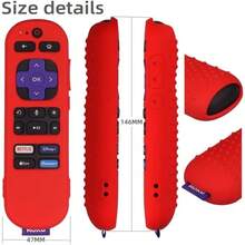 AWYYHi Color Silicone Remote Cover For Roku Streaming Stick 4k Roku Express 4K+ Remote Roku Voice Remote Official RCA1R 2023 Roku Express Remote Cover With Lanyard(Black) - màu đen - Xem 2