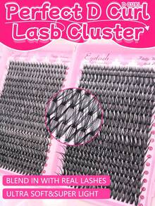 544PCS Clusters D Curl Fake Eyelashes High Capacity Suit For Thick Fluffy, Natural Look Eyes Makeup Beauty, DIY At Home Large Capacity Individual Eyelashes Book For Beginner Friendly, Starter, Makeup Artist, Soft And Long Lasting False Lashes, Diy Fox/Cat Eyes Makeup Segmented Lashes Extensions, Eyes Lashes Book Portable For Travel, Suit For Stage,Wedding,Outdoor,Daily Work, Music Party Using - D - 查看 5