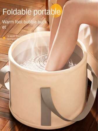 Portable Foldable Leg & Foot Bath Bucket With Ergonomic Handles, Compact & Lightweight, No Electricity Needed, & Formaldehyde-Free, Easy Storage Design For Home, Dorm, Travel Relaxation, Foot Bath Foot Soak Tub, Foot Bath Basin, Foot Wash Basin For Home Ideal For Home Spa, Foot Spa, Portable Feet Spa Soaking Basin Bucket, Basin, Bathroom Essentials, Bathroom, Collapsible Bucket