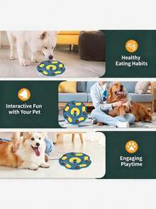 2 PCS Pet Intelligence Slow Eating Toy Set | Blue Multi-Grain Slow Eating Tray. The Pet Needs To Push The Cover To Get The Food. During This Process, It Can Exercise Its Thinking Ability, And At The Same Time Achieve Slow Eating To Avoid Digestive Problems Caused By Eating Too Fast. It Also Has Elements That Pets Love Such As Bones And Paw Prints. - Multicolor - View 7