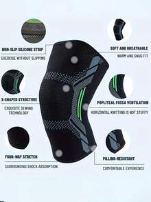 Ống bảo vệ đầu gối co giãn cao cấp unisex - Đai nén đầu gối, thích hợp cho tập luyện, chạy bộ, tập gym, thể dục, nâng tạ và các hoạt động thể thao khác. - Nhiều màu - Xem 3