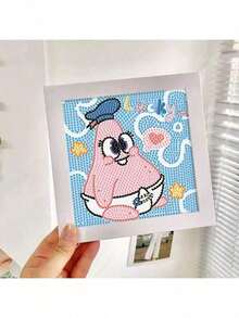 1幅海绵宝宝5D钻石画，DIY全钻钻石艺术画，客厅装饰，海绵宝宝、派大星、章鱼哥、蟹老板经典角色设计，儿童钻石画套装 - 彩色 - 查看 12