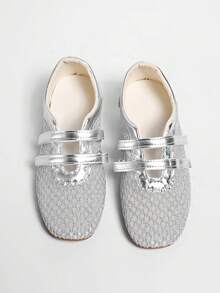 Vintage Red Versatile Hook & Loop Mary Jane Shoes Women 2025 Spring New Leather Casual Round Toe Flat Shoes - Silver - View 7