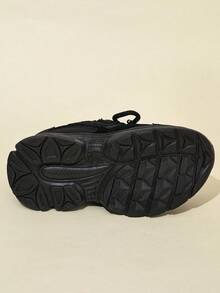 Kids' Fashionable Anti-Slip Durable Lightweight Soft Sole Casual Sneakers, Suitable For Spring & Autumn, Girls & Boys - Black - View 6