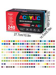 12/24/48/60/72/120/200 Colors Professional Artist Pen Set - Dual Brush Art Markers, Flexible Brush & Fine Tip Sketching 168 Colors Soft Tip Free Press Painting Doodle Overlay Pen Straight Liquid Acrylic Marker For Stone, Glass, Ceramic, Easter Eggs, Metal, Wood, Waterproof Great Gift For Family And Friends! - Multicolor - View 4