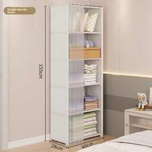 1pc Portable Closet, Multifunctional Cube Bookshelf Wardrobe, 31.5"X15.7" Organizer With Curtain, Freestanding Storage Rack For Bedroom, Living Room, Kitchen, Home Decor, Christmas Gift - B - View 5