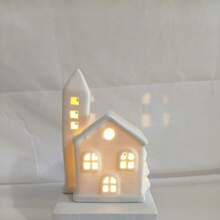 1 buc. Decor romantic de Crăciun pentru casă, din ceramică, accent pentru casă, potrivit pentru sufragerie, hotel și casă de vacanță - alb - Vizualizare 8