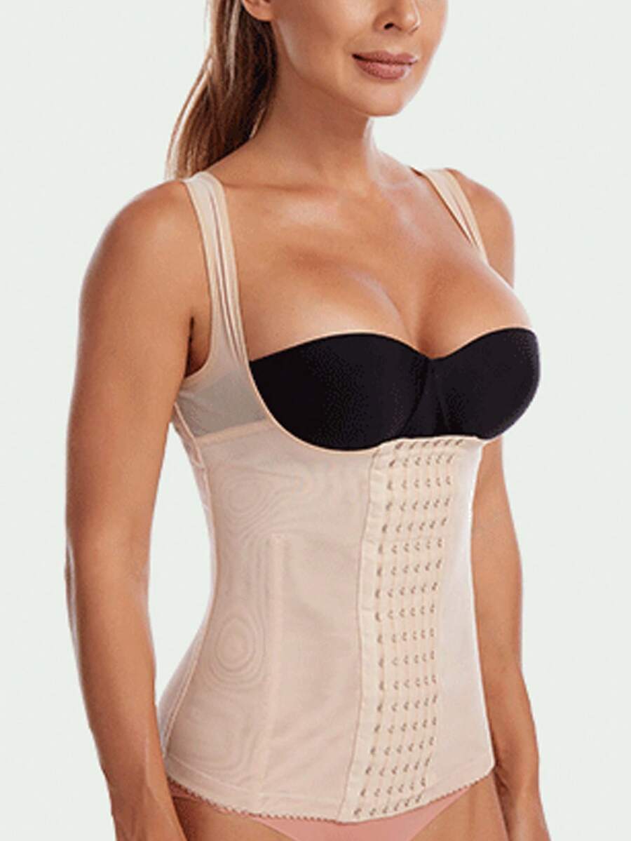 Women's Breasted Bustier Corset, Push-Up Vest Style, Body-Slimming Waistband And Abdominal Shaping, It Is Not Only A Postpartum Corset, Body-Shaping Corset, But Also A Must-Have Item During Pregnancy And A Weight Loss Girdle - 杏色 - 查看 1