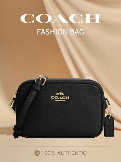 Coach Túi đeo chéo da Jamie 21 Classic dành cho nữ Túi đeo vai vuông nhỏ có khóa kéo Clourse Túi xách thời trang dành cho nữ có dây đeo có thể điều chỉnh để đi làm và du lịch