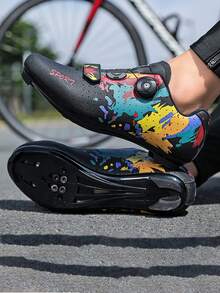 Zapatos de ciclismo de carretera para mujeres con diseño de 3 correas, adecuados para bicicleta de carrera de carretera - Negro - Ver 3
