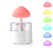Akane 300毫升水滴蘑菇加湿器，带遥控器、7色氛围灯、空气加湿器、雨滴加湿器，适用于卧室，USB-C接口和插电式设计 - 彩色 - 查看 1