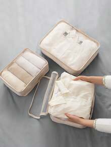 9pcs Multi-Color Travel Organizer Bags Set, Travel Essentials, Summer Vacation Packing Cubes, Detachable Makeup Brush Bag, Portable Travel Luggage Organizer Bags, Clothes & Shoes Storage Bags, Unisex Travel Organizers