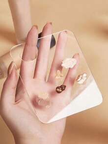 2个/1个透明亚克力化妆调色盘，化妆刷，美甲调色盘，适用于粉底、眼影、睫毛膏、口红和美甲