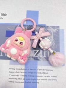 新款可爱大耳朵心形钥匙扣，时尚卡通配饰包包挂饰钥匙链 - 彩色 - 查看 7