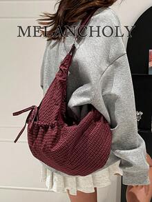 Fashionable Unique Design Autumn/Winter New Arrival One Shoulder Underarm Crossbody Bag - Red - View 7
