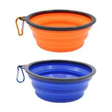 2pcs Collapsible Pet Bowl, Suitable For Travel, Camping, Walking, Can Be Used As Water Bowl, Food Bowl For Dogs & Cats, & Odorless, With Carabiner - Multicolor - View 8