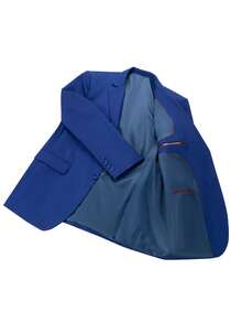 2Pcs Men's Luxury Wedding Christmas Suit Blazer Pant Set Holiday Gift Ready Tailored Fit - 寶藍色 - 查看 3
