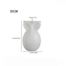 Moldes de vela DIY - Huevo rayado de Pascua, Conejo de oreja recta, Conejo calabaza, Floral de diamante, Conejito, Moldes de silicona para derretir cera - Blanco - Ver 10