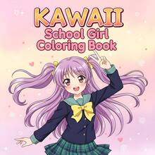 GDTME Cute High School Girl Painting Notebook, 9 Pages, Pink, "Heartbeat!" Cute! High School Girl's Daily Life Cute Manga Style, Anime Girl Illustrations (24 Pages), Perfect Birthday Gift, Christmas Gift, Girl Gift, Otaku Girl Gift, Valentine's Day And Women's Day Gift, Back To School Gift, Coloring Book, Art Supplies, Stationery - Kawaii Girl9 - View 11