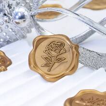 25/50/100 件酒红色玫瑰蜡封贴纸，婚礼请柬信封封口贴纸，自粘信封封口，非常适合婚礼、请柬、信封、礼品包装、圣诞节 - 彩色 - 查看 10