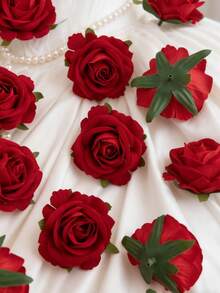 5/800 Stücke 5,5 cm künstliche Rosenblüten, Künstliche Pflanzen, Künstliche Blumen, geeignet für DIY Sträuße, Kränze, Bonbon-Box Accessoires, Corsagen, Kopfschmuck, Geburtstagsdekoration, Heimdekoration, Brautsträuße, Hochzeitsdekoration, Raumdekoration, Küchenzubehör, Restaurantdekoration - Rot - Übersicht 4