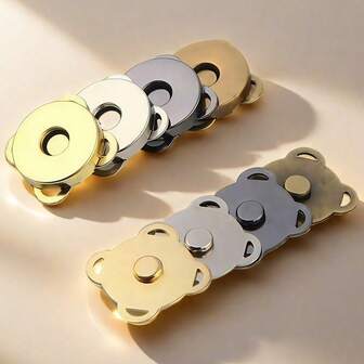 10 Sets Metal Magnetic Snap Fasteners Clasps Buttons For Handbag Purse Wallet Clothes Bag DIY Craft Sewing Accessories