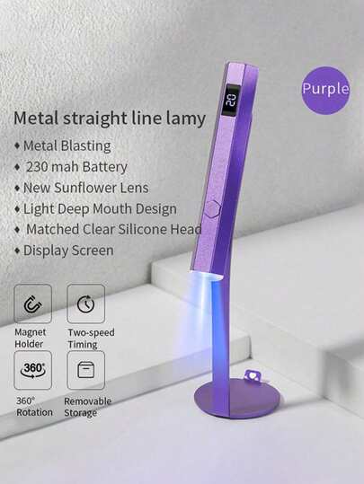 迷你手持式 UV 美甲灯带支架，便携式 LED 美甲烘干机适用于凝胶美甲，10 秒快速固化，家用 DIY 美甲凝胶