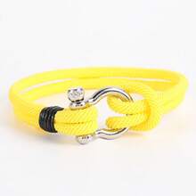 1pc Men's Horseshoe Bracelet, Double Layer Nylon Braided Wristband, Unisex Casual Wrist Accessory, Delicate Minimalist Fashion Design, Ideal Gift For Family, Friends, Partners On Holidays And Birthdays - Silver Horseshoe Buckle Nylon Bracelet - View 13
