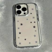 Funda para teléfono: Estrella gris, compatible con iPhone 17/13/12/11/16 Pro Max/15 Pro/14 PLUS, absorción de impactos, antideslizante, ligera, diseño de moda nuevo, protección unisex de alta calidad en TPU carcasa gris con estrella, estilo minimalista, protege contra caídas y rayones, perfecta para oficina, escuela y ocasiones especiales - transparente - Ver 2