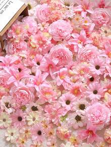 15件套人造花头套装，小雏菊玫瑰花头，毕业帽装饰，婚礼新娘派对家居装饰，情人节及特殊场合的完美之选，婚礼装饰：优雅的花卉组合，花卉装饰，人造装饰花，家居装饰花 - 彩色 - 查看 3