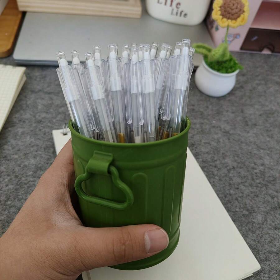 Six Art Highlighters, 0.5mm Bullet Tip, Waterproof, Quick-Drying, Yellow, Silver, And White Liner Pencils, Fluorescent Notes, DIY Art Creation And Decoration Pens. - 6 Yellow - View 1