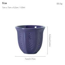 Cốc sứ Ả Rập 250ml/8.5oz - Cốc họa tiết hoa nổi, men mờ màu xanh lá cây, hồng và xanh dương, thích hợp để đựng cà phê, matcha và trà. - Nhiều màu - Xem 12