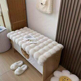 1 件鞋凳垫 – 柔软舒适，可机洗，现代家居装饰，适用于玄关或鞋柜，泡沫纹理设计，聚酯纤维材质