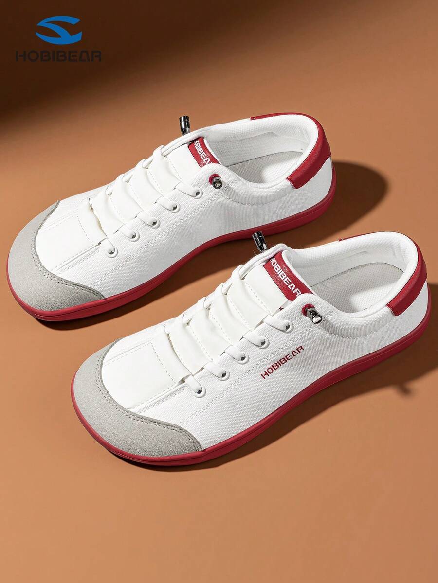 HOBIBEAR Wide-Toe-Box Barefoot Shoes For Men Women Minimalist Breathable Comfortable Trail Running Walking Shoes Mother's Day Gift (Suggestion :Buy One Size Larger) - White and Red - View 1