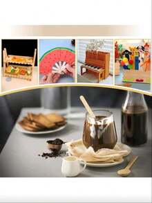 100pcs/50pcs Wooden Craft Sticks, Coffee Stirrers, Popsicle Sticks, Handmade Craft Sticks, DIY And Painting To Create Your Own Wooden Crafts! Cultivate Children's Hands-On Ability, Multipurpose Sticks, Home Art Project, Classroom Art Supplies, Children's Birthday Gift, Christmas Gift