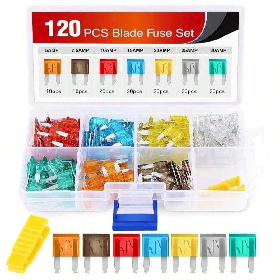Nilight 372 PCS Car Fuses Assortment Kit Standard Mini LP Micro2 Blade Replacement Fuse ATO ATC APS ATS APR 2A 5A 75A 10A 15A 20A 25A 30A 35A For Cars Trucks RVs - ColorD - 查看 1