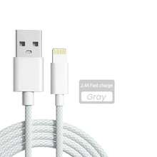 2.4A 彩色 USB A 转 Lightning 数据线，快充线，兼容 14 Pro Max/14 Pro/14/13 Pro Max/13 Pro/13/12/11/XS/X/XS Max 系列 Lightning L 型编织数据线配件 - 彩色 - 查看 7