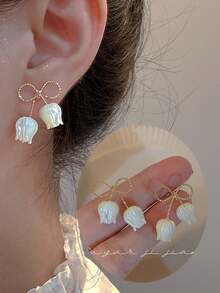 topshiny 蝴蝶结和花朵装饰耳钉 情人节、妈妈、母亲、母亲节、礼物