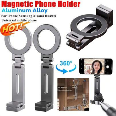 Universal Magnetic Phone Holder, Travel Essential 360° Rotating Airplane Phone Stand