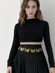 1pc Bohemian Vintage Turquoise Butterfly Shaped Waist Chain For Women, Outfit Accessory For Skirt & Pants Summer, School Fall, Autumn, Halloween - Silver - View 12