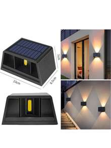 1pc/2pcs Solar Adjustable Wall Washer Light, Outdoor Waterproof LED Floodlight, Landscape Lighting For Villa Exterior, Stairs, Building Decor, Lighting Design And Atmosphere Enhancement