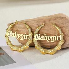 AWYY2 Pcs Gold Bamboo Hoop Earrings For Women 80s 90s Style Door Knocker Hoops Small To Large Sizes Heart Shape Ghetto Hip Hop Bamboo Gold Earrings  Accessories Jewelry Gifts - EYE HOPE - View 3