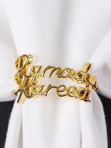 4pcs Metal Star & Moon Napkin Rings, Metallic Table Decor, Suitable For Eid, Ramadan, Islamic Parties, Banquets, Restaurants, Home Kitchens - Universal Holiday Decoration - Multicolor - View 6