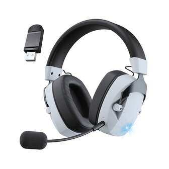  Acinaci 无线游戏耳机，兼容 /4、PC、蓝牙和 2.4GHz 频段，带降噪麦克风 - 白色