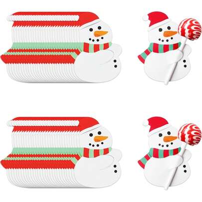 100/50/10 piezas Tarjetas soporte para piruletas de Navidad, Muñeco de nieve, Hombre de jengibre, Soporte para bastón de caramelo, Fundas para tarjetas de regalo de Navidad, Regalos para el aula, Tarjetas navideñas a granel para vecinos y maestros, Tarjetas con mensaje de Navidad, Para obsequios de fiesta de Navidad con bastones de caramelo