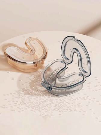 1 pièce Boîte de rangement invisible en forme de U pour aligneur, boîte de trempage transparente portable pour correcteur orthodontique des dents, boîte de rangement pour fausses dents en acier avec serrure, boîte de rangement portable pour appareil orthodontique