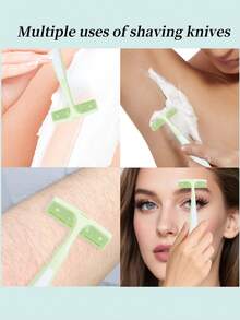 2pcs Professional Stainless Steel Precision Eyebrow Razor & Face Trimmer, Suitable For Beginners (Male & Female) - Includes 1 Replacement Blade, Protective Cap & Easy-To-Use Design, For Accurate Shaving, Eyebrow Shaping & Grooming - Portable Manual Tool For Home & Travel, Personal Beauty Accessory | Replaceable Blades, Precise Shaping Tool - Mint Green - View 3