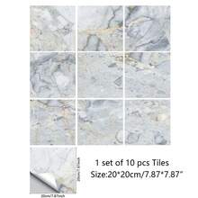 10/20 miếng dán tường bằng gốm họa tiết đá cẩm thạch - Nhiều màu - Xem 9