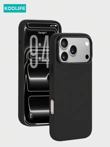 KOOLIFE 1pc Compatible With Iphone 17 Pro, Techno Fabric, Minimalist Phone Protective Case, Textured PU Leather, Dirt & Scratch Resistant, Sensitive Independent Buttons, Full Edge Hard Shell, Compatible With Iphone 17 Pro Max/ 17/ 17 Pro - Black - View 1